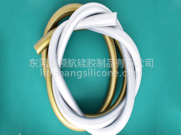 Gold and silver silicone tube